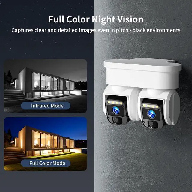 Alt view image 5 of 7 - 4G LTE Cellular Solar Security Camera, No WiFi with 3MP 2K HD, AI Motion Detection, Dual Lens 360° View, Color Night Vision, 2-Way Talk, IP66 Weatherproof, SIM Card Included (Dual-Lens)
