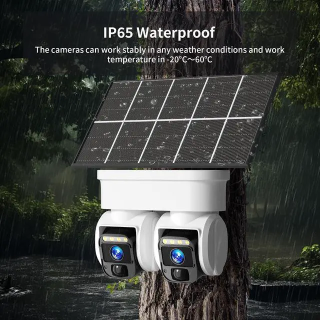 Alt view image 7 of 7 - 4G LTE Cellular Solar Security Camera, No WiFi with 3MP 2K HD, AI Motion Detection, Dual Lens 360° View, Color Night Vision, 2-Way Talk, IP66 Weatherproof, SIM Card Included (Dual-Lens)