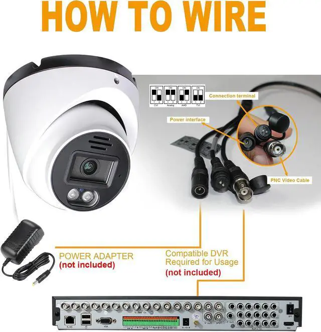 Alt view image 5 of 7 - SINIS 4K 4-in-1 TVI/CVI/AHD/Analog Security Turret Camera, 24/7 Full Color