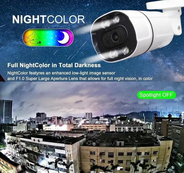 Alt view image 2 of 7 - SINIS 4K 4-in-1 TVI/CVI/AHD/Analog Security Bullet Camera Outdoor, Colorful