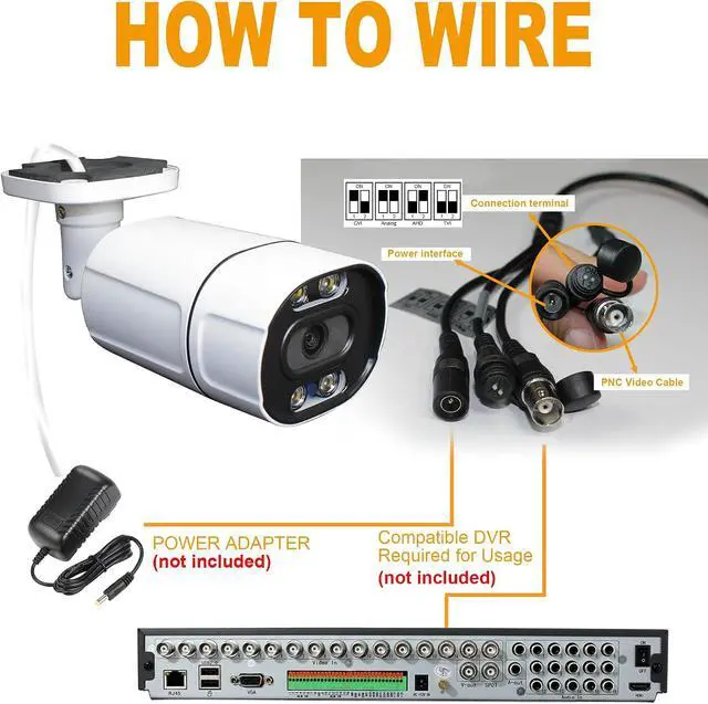Alt view image 5 of 7 - SINIS 4K 4-in-1 TVI/CVI/AHD/Analog Security Bullet Camera Outdoor, Colorful