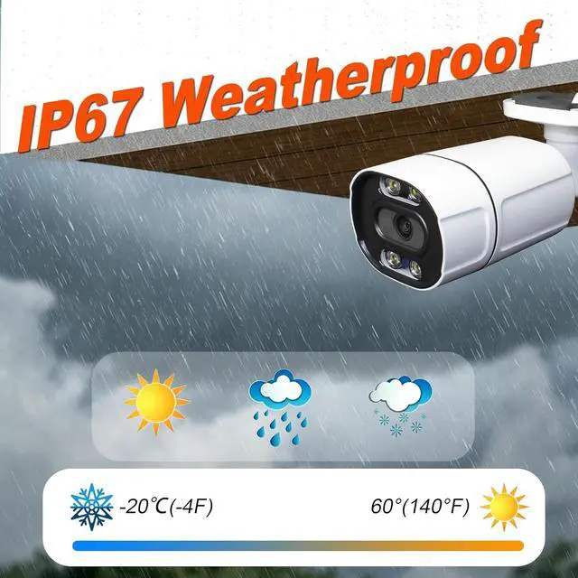 Alt view image 6 of 7 - SINIS 4K 4-in-1 TVI/CVI/AHD/Analog Security Bullet Camera Outdoor, Colorful