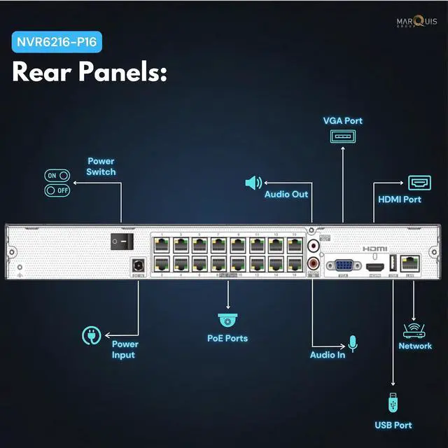 Alt view image 7 of 7 - Titanium Superlive Plus 4 Channel NVR with 4 Port PoE Built-in 4K 8MP, 80M Bandwidth in/Out, HDMI & VGA Output, Mobile View app (NO HDD Included)