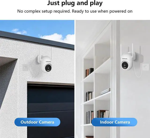 Alt view image 2 of 7 - 3MP 2K Plug-in WiFi Outdoor Security Camera for Home Surveillance