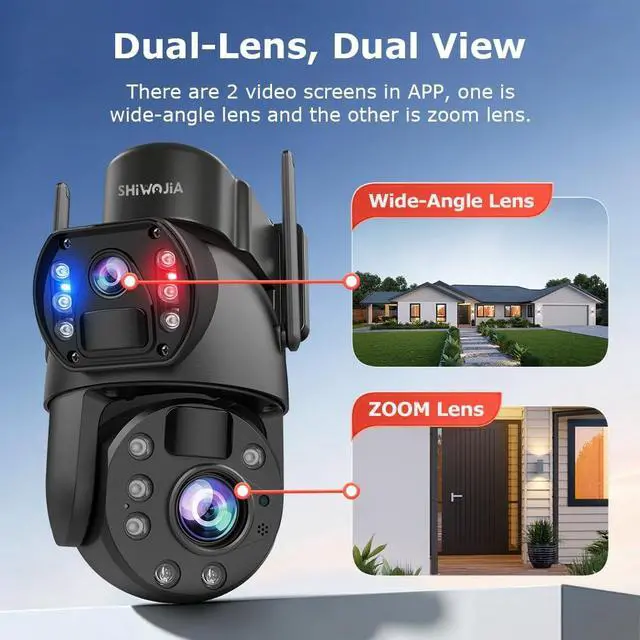 Alt view image 5 of 7 - SHIWOJIA Solar Security Cameras Wireless Outdoor, 10MP 36X Optical Zoom 4G LTE PTZ, AOV 24/7 Recording, 14W Solar Panel, Built-in AI Smart Cameras for Farm, Construction Site, Rural Home & Remote Area