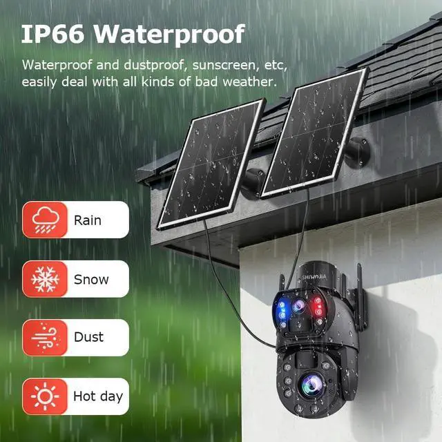 Alt view image 7 of 7 - SHIWOJIA Solar Security Cameras Wireless Outdoor, 10MP 36X Optical Zoom 4G LTE PTZ, AOV 24/7 Recording, 14W Solar Panel, Built-in AI Smart Cameras for Farm, Construction Site, Rural Home & Remote Area