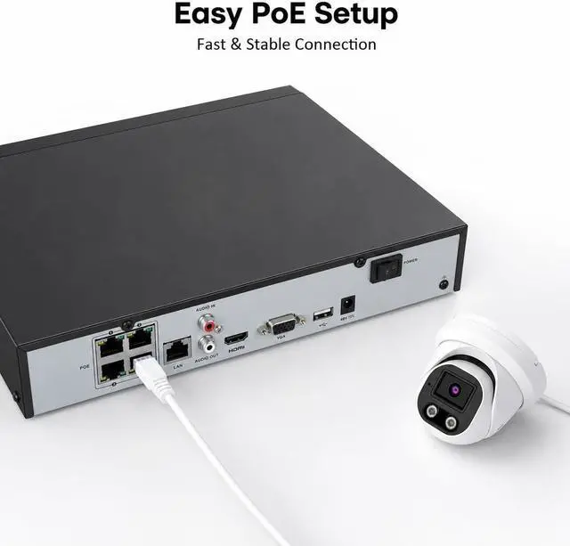 Alt view image 3 of 7 - ERI-K104-P4 4-Channel PoE NVR, 8MP Network Video Recorder, H.265+/H.264+, 4 PoE Ports, HDMI/VGA 4K Output, 1 SATA Bay, ONVIF Compatible for IP Security Cameras
