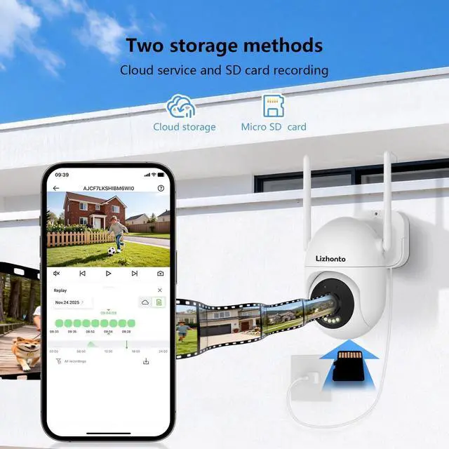 Alt view image 7 of 7 - 3MP 2K Plug-in WiFi Outdoor Security Camera for Home Surveillance