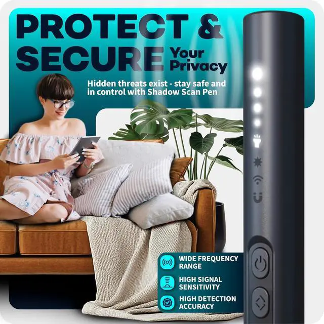 Alt view image 6 of 7 - Hidden Camera Detectors Mini Security Device for Audio Video Wireless Threats, Hotel Safety, Home Privacy and GPS Tracker Detection, Pen RF Spy Cam Voice Recorder Bug Finder for Travelers