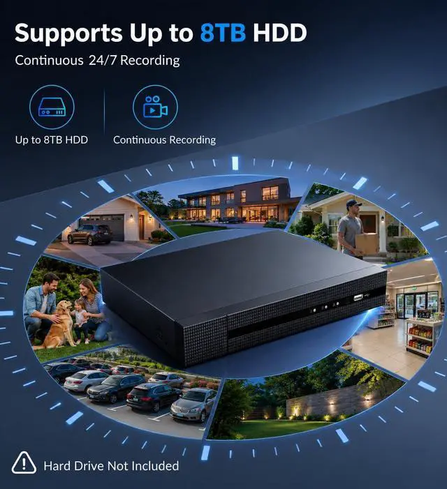 Alt view image 6 of 7 - ERI-K104-P4 4-Channel PoE NVR, 8MP Network Video Recorder, H.265+/H.264+, 4 PoE Ports, HDMI/VGA 4K Output, 1 SATA Bay, ONVIF Compatible for IP Security Cameras
