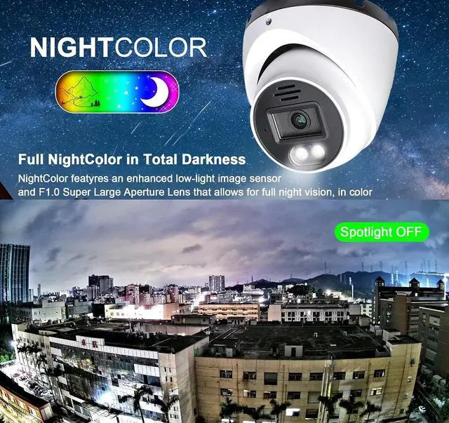 Alt view image 2 of 7 - SINIS 4K 4-in-1 TVI/CVI/AHD/Analog Security Turret Camera, 24/7 Full Color