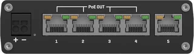 Alt view image 4 of 7 - Teltonika TSW101 TSW101000001 Industrial Gigabit PoE+ Ethernet Switch, 5-Port Unmanaged Plug-and-Play, 4 PoE+ Ports, PROFINET Certified, Automotive & IoT Applications, North America Version