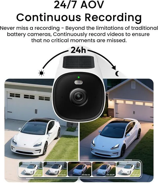 Alt view image 2 of 4 - youkey 4K Solar Security Cameras Wireless Outdoor, 2-Cam Kit, 24/7 AOV Continuous Recoding, Home Security System with Solar Panel, Free Face Recognition AI, Expandable Local Storage, No Monthly Fee