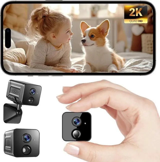 Main image of Hidden Camera 2K HD Wireless Spy Camera with Audio/Video, Mini Indoor Camera for Home Security, AI Motion Detection, Night Vision, Built-in Siren, Two-Way Audio, 60-Day Battery Life