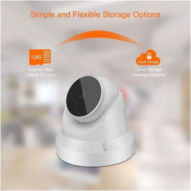 Alt view image 3 of 6 - 3MP V380 Pro App WiFi IP Camera 10x Zoom Smart Home Security Night Vision Indoor Celling Mount CCTV Dome Camera(US Plug,Camera Add 128G Card)