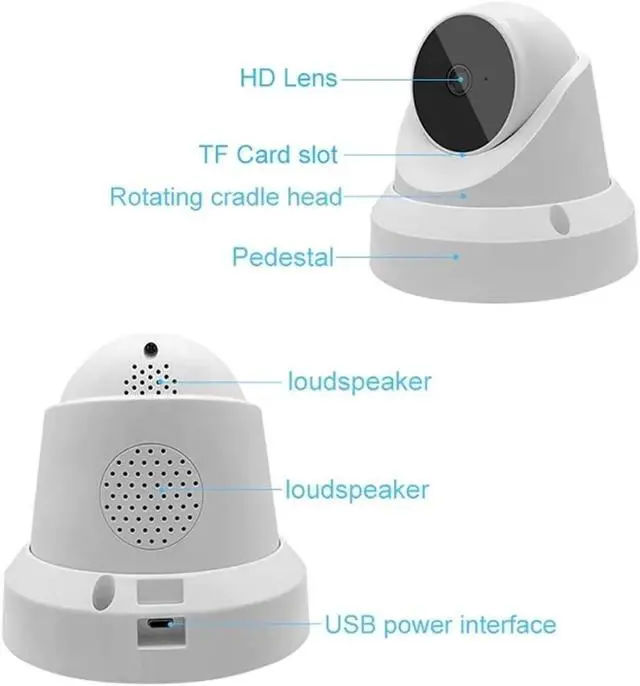 Alt view image 4 of 6 - 3MP V380 Pro App WiFi IP Camera 10x Zoom Smart Home Security Night Vision Indoor Celling Mount CCTV Dome Camera(US Plug,Camera Add 128G Card)