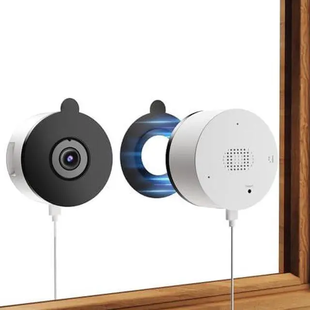 Alt view image 2 of 7 - 3MP 2K Window Camera, 2.4GHz & 5GHz WiFi Indoor Camera for Home Security with 20° Tilt Bracket, Full Color Night Vision, Human & Motion Detection, Anti-Glare, Rental Friendly, 2 Packs
