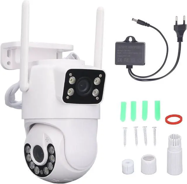 Main image of Dual Lens Security Camera Outdoor, WiFi Home Security Cameras