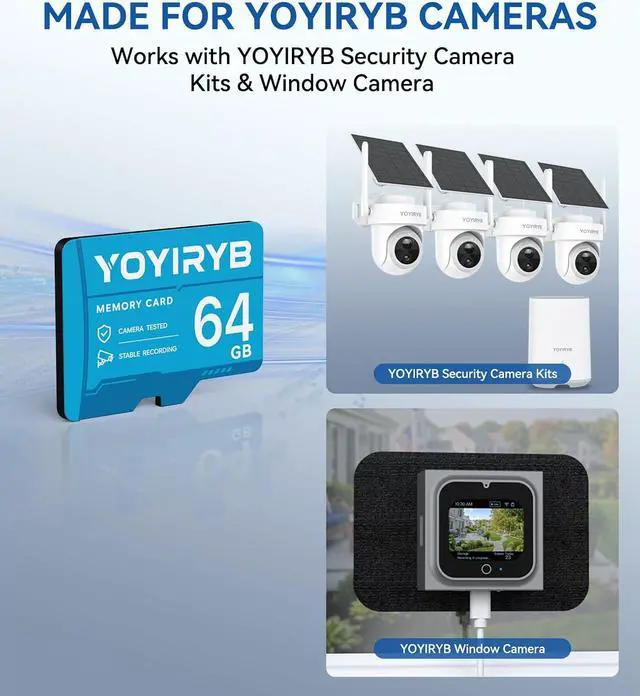 Alt view image 6 of 7 - 5MP Window Camera + 128GB Memory Card, 2" Screen, Motion-Wake Display, 24/7 Recording, No-Drill Setup, Color Night Vision, 2.4/5GHz WiFi