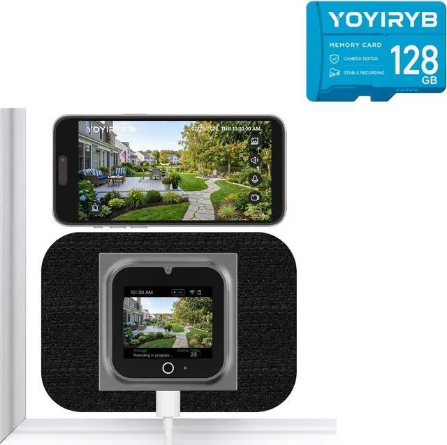 Main image of 5MP Window Camera + 128GB Memory Card, 2" Screen, Motion-Wake Display, 24/7 Recording, No-Drill Setup, Color Night Vision, 2.4/5GHz WiFi