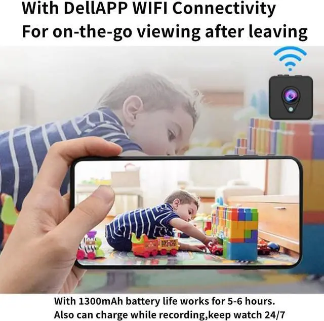 Alt view image 4 of 7 - 1080P WiFi mini Security Nanny Camera, AI Motion Detection Alerts, Auto Night Vision,Real Time Record Surveillance Amera for Indoor Home Ring Camera