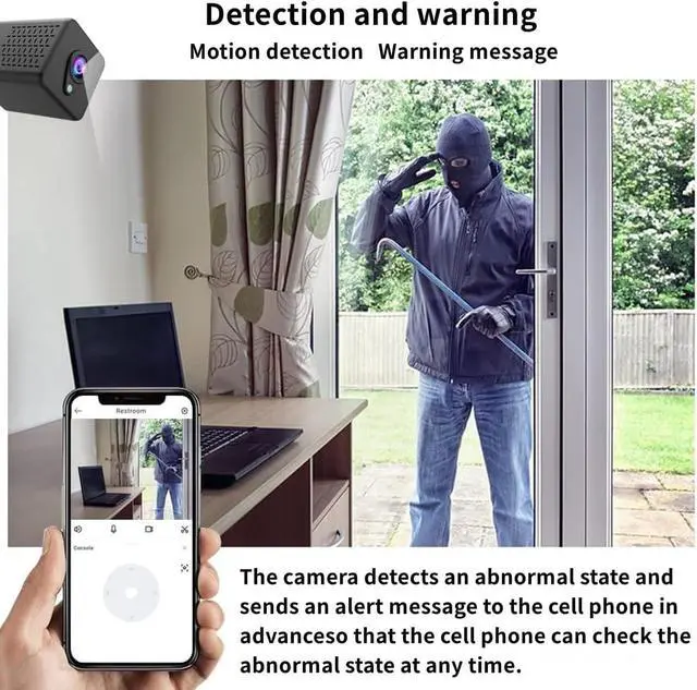Alt view image 5 of 7 - 1080P WiFi mini Security Nanny Camera, AI Motion Detection Alerts, Auto Night Vision,Real Time Record Surveillance Amera for Indoor Home Ring Camera