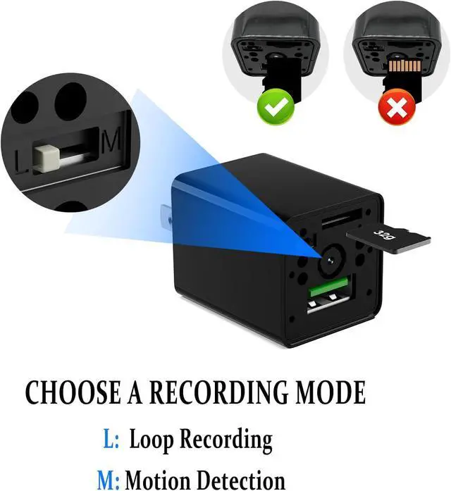 Alt view image 4 of 7 - JEVDES Hidden Camera, 1080P Spy Camera No WiFi Needed