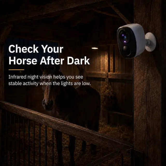 Alt view image 4 of 7 - 4G LTE Horse Stable Camera No WiFi Needed, Wireless Battery Powered Barn Camera for Horses with 5000mAh Long Battery Life, HD Live View, Night Vision, Motion Alerts, SIM Card Not Included