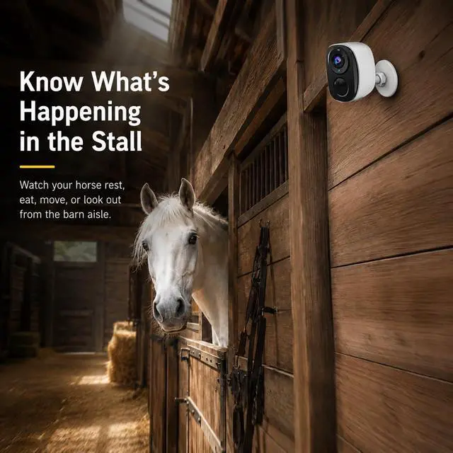 Alt view image 5 of 7 - 4G LTE Horse Stable Camera No WiFi Needed, Wireless Battery Powered Barn Camera for Horses with 5000mAh Long Battery Life, HD Live View, Night Vision, Motion Alerts, SIM Card Not Included