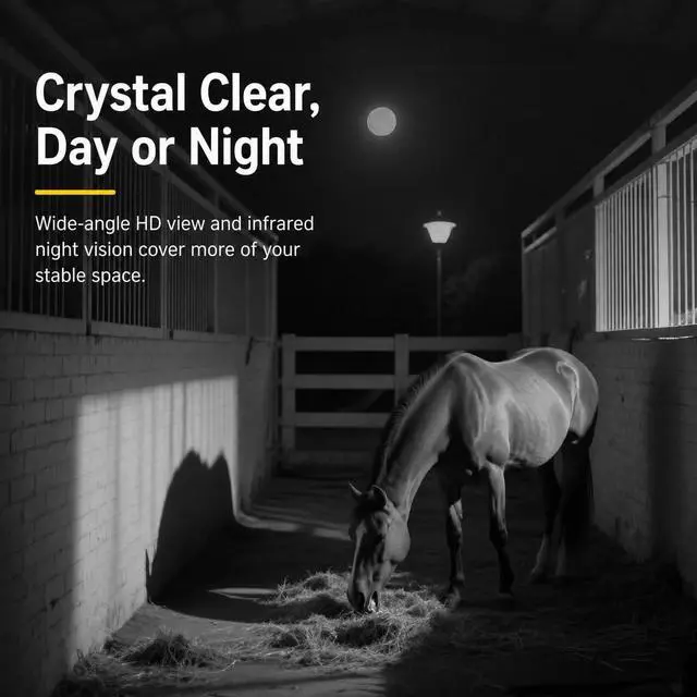 Alt view image 7 of 7 - 4G LTE Horse Stable Camera No WiFi Needed, Wireless Battery Powered Barn Camera for Horses with 5000mAh Long Battery Life, HD Live View, Night Vision, Motion Alerts, SIM Card Not Included
