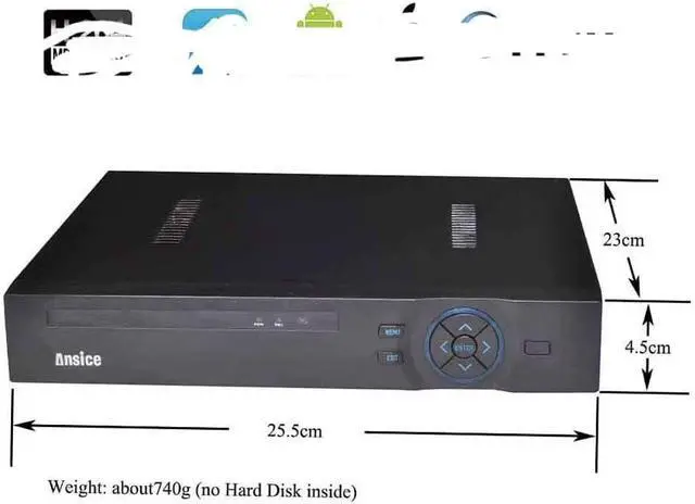 Alt view image 2 of 5 - 8CH 1080 AHD/TVI/CVI/CVBS/IP Network DVR Digital Video Recorder XVR Coaxial BNC Metal Shell CMS CCTV