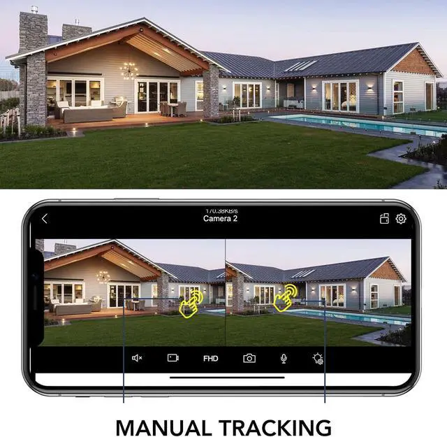 Alt view image 3 of 7 - Security Cameras Outdoor 2K Dual Lens Cameras for Home Security Outside 360° PTZ WiFi Surveillance Camera Waterproof, Motion Detection for Baby Pet Home,One Touch Call,Color