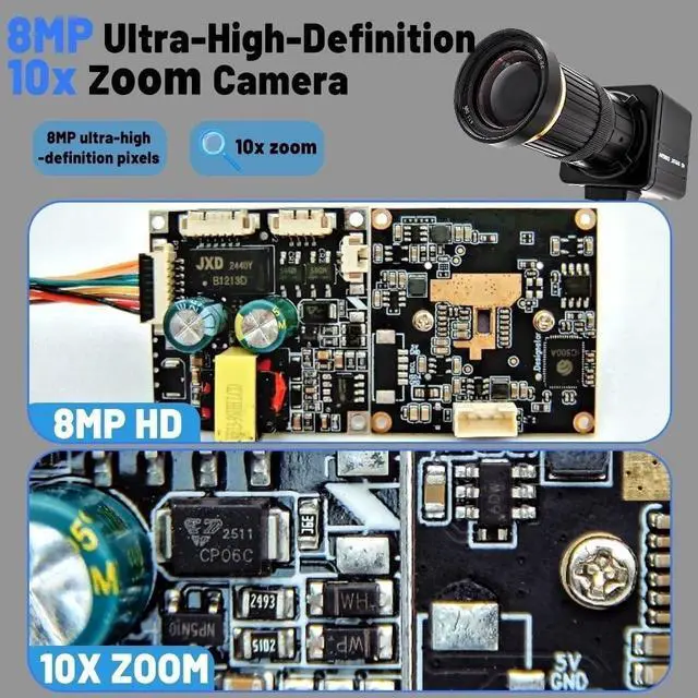 Alt view image 3 of 4 - 4K POE IP Camera IMX415 8MP Varifocal Lens 3.6-50mm Metal Box H.265 Onvif RTSP(POE48V,5-50mm)
