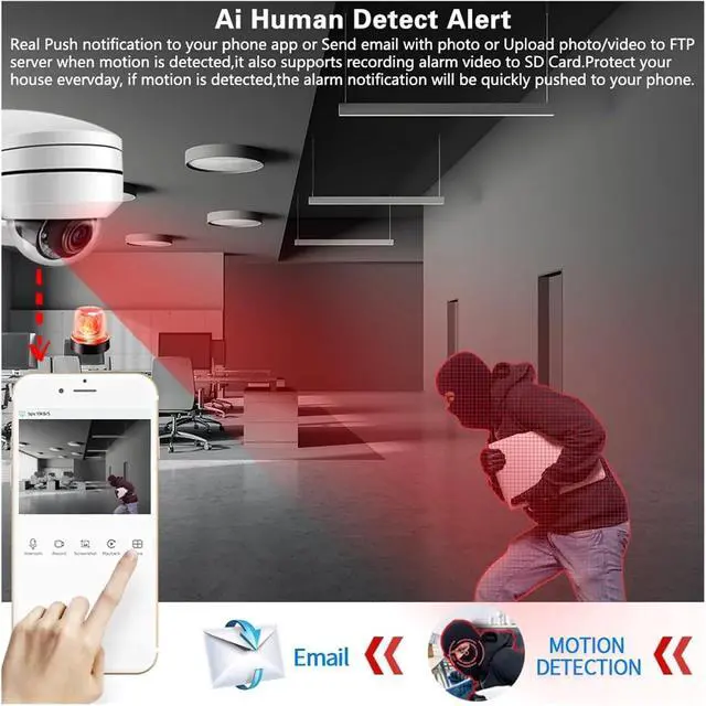 Alt view image 4 of 6 - 12X PTZ Zoom Face Analog Camera 5MP Outdoor Night Vision Video Surveillance Security Camera BNC For 4K AHD DVR System