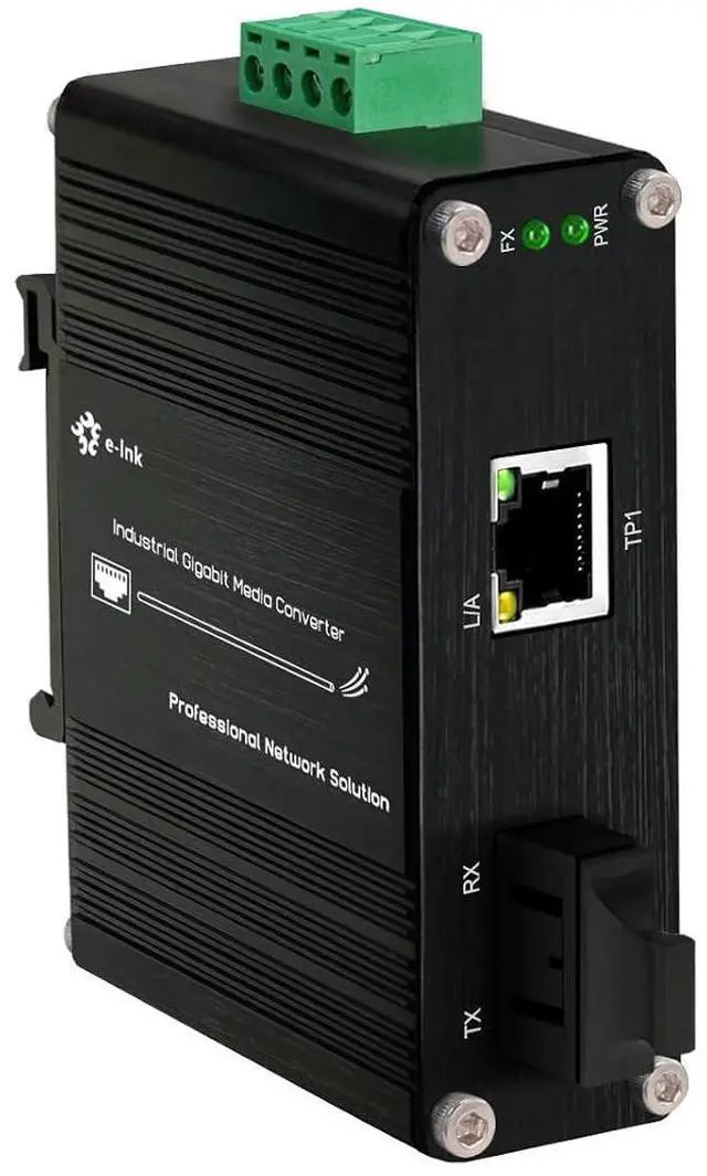 Main image of Mini Industrial Gigabit Multi-Mode Media Converter Hardened 10/100/1000Mbps RJ45 Ethernet Optical Transceiver with 100/1000Base-FX SC Port Auto Detection Transmission Max 550m 12~48V DC