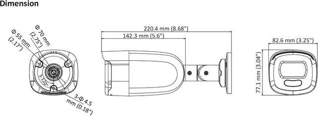 Alt view image 2 of 2 - ENS SCC75B4/28-U 5MP 24-Hour Color WDR TVI/AHD/CVI/CVBS Bullet Camera with 2.8 mm Fixed Lens, White