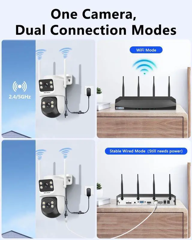 Alt view image 7 of 7 - 2-Way Audio & Auto Tracking 4MP PTZ Security Cameras Wireless Outdoor, WiFi Home Security Camera System, Video Surveillance DVR Kits