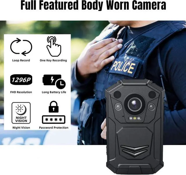 Alt view image 2 of 4 - A21P Body Worn Camera IR 15 Hrs Video Recording 2-inch Screen GPS Wearable Cam Comes with Magnetic Mount Car Charger for Security Patrol Police Law Enforcement Outdoor Activity (64GB)