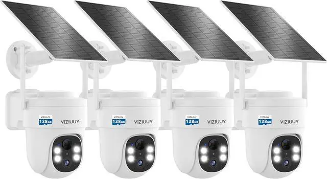 Main image of VIZIUUY Solar Security Cameras Wireless Outdoor 4 Pack, 3MP Security Cameras Wireless Outdoor with 128GB SD Card