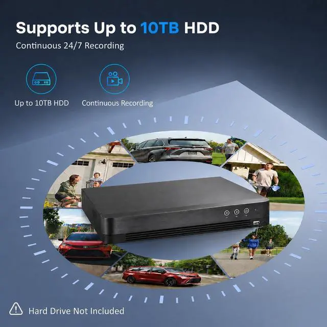 Alt view image 3 of 5 - DS-7208HQI-K2 8 Channel 4K DVR Security Recorder H.265+ Hybrid Video Surveillance System HDMI Output