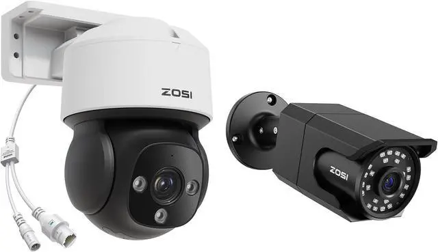 Main image of ZOSI C105 4K 8MP Security PoE IP Bullet Camera Outdoor, C290 8MP 4K IP Pan/Tilt Add-on Security Camera, AI Detection, Night Vision, IP66 Weatherproof (Only Works PoE NVR)