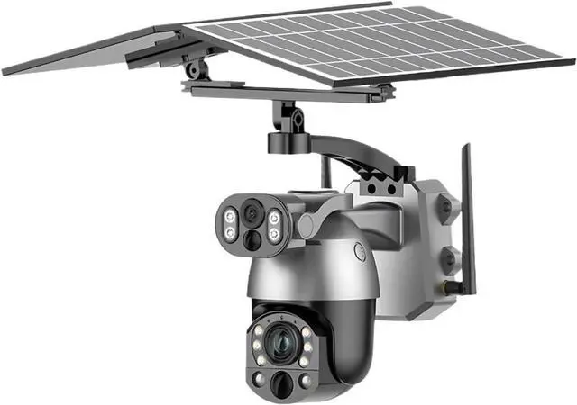 Main image of Solar Powered PTZ Camera, 4K Dual Lens with 50X Optical Zoom, 10MP Outdoor Security, Wi-Fi Connect, IP66 Waterproof, 360° Auto Tracking