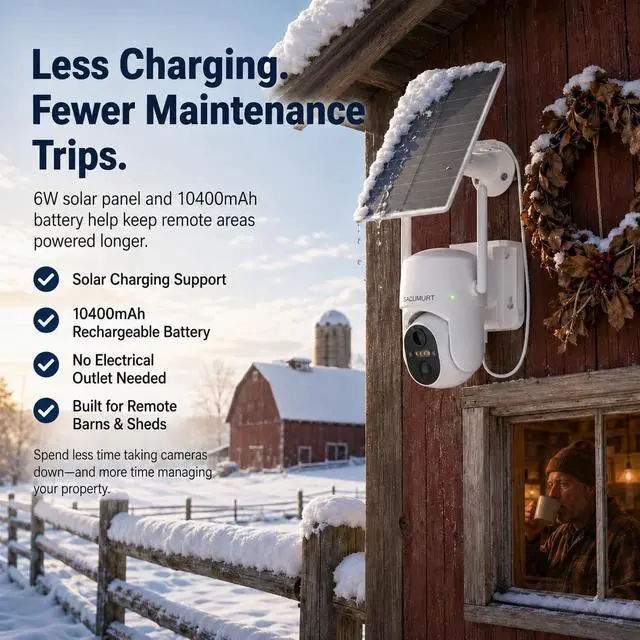 Alt view image 3 of 7 - No WiFi Security Cameras Wireless Outdoor, Solar Powered, Ranch Camera