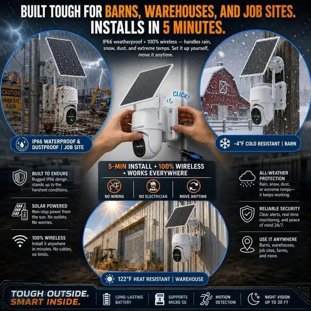 Alt view image 6 of 7 - No WiFi Security Cameras Wireless Outdoor, Solar Powered, Ranch Camera