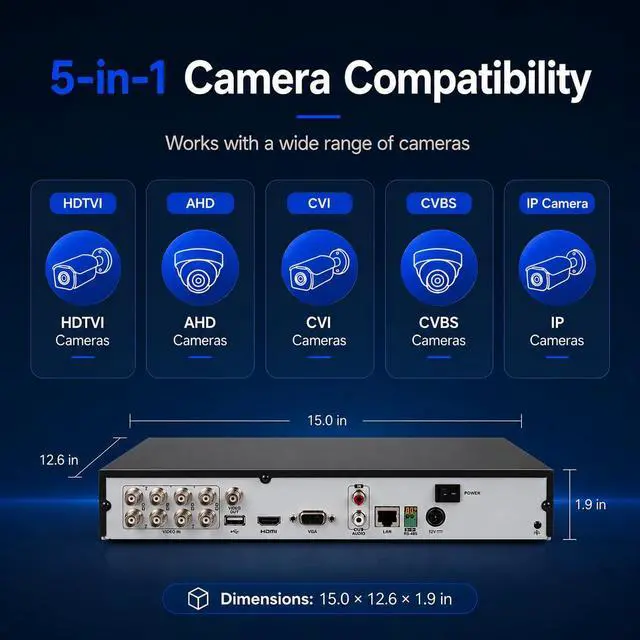 Alt view image 5 of 5 - DS-7208HQI-K2 8 Channel 4K DVR Security Recorder H.265+ Hybrid Video Surveillance System HDMI Output
