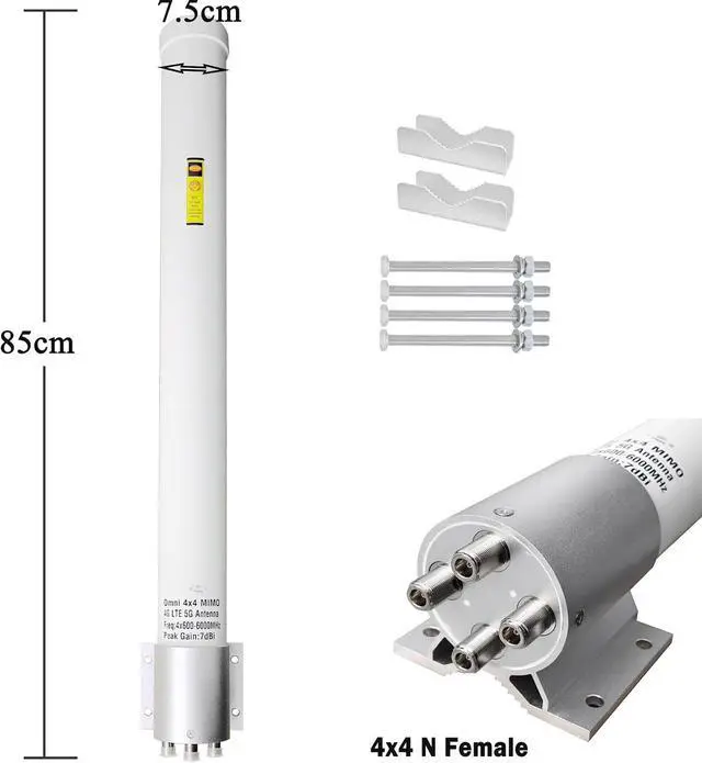 Alt view image 3 of 7 - Omni 4x4 MIMO 5G Antenna for T-Mobile, Outdoor 4G LTE Antennas N71 Cellular Hotspots Router Gateways, 600-6000MHz, 10meter Cable SMA