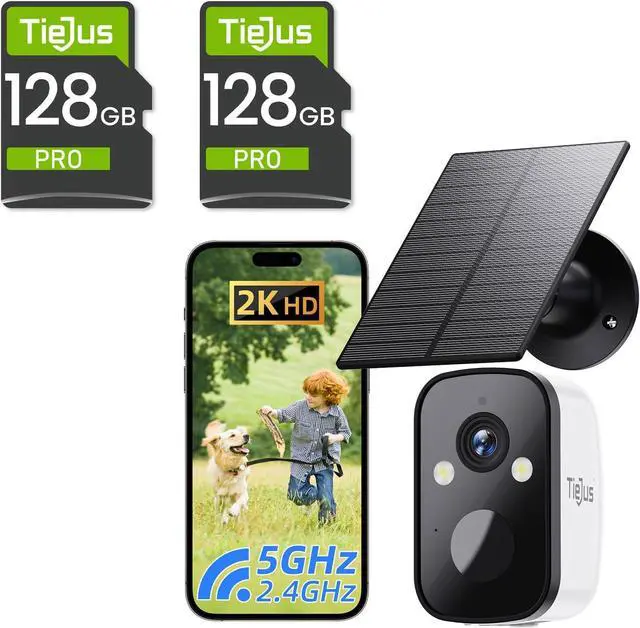 Main image of Security Cameras Wireless Outdoor, 5G/2.4GHz Solar Camera Outdoor Wireless, Wireless Camera for Home Security with Color Night Vision, AI Detection, 2 Way Talk, IP66, Cloud/SD, Alexa