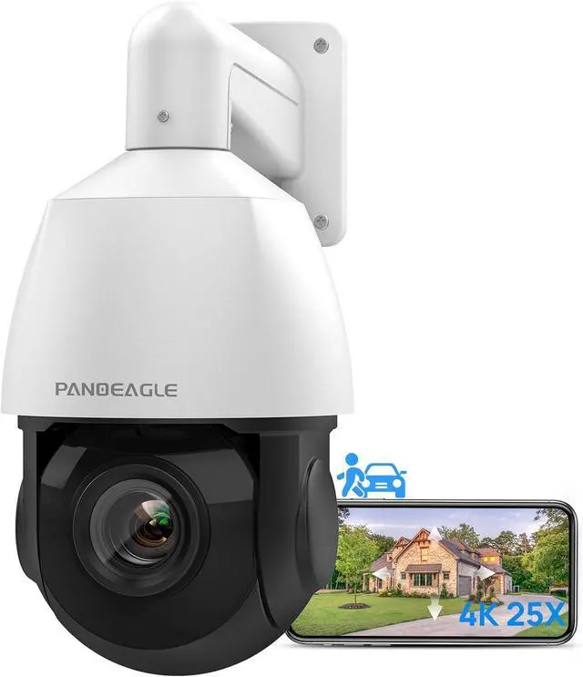 Main image of panoeagle,Auto Tracking 4K 8MP PTZ IP Camera with Pan Tilt 25x Optical Zoom,HumanVehicle,328ft IR Night Vision,2-Way Talk,Compatible with Outdoor Dome PTZ Camera with Auto Cruise,IP66