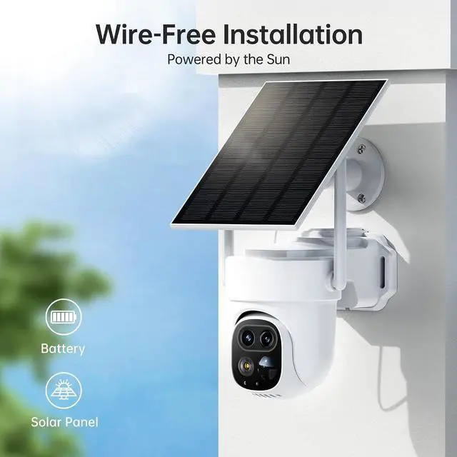 Alt view image 5 of 6 - Dual-Lens Add-On Security Camera for CWS01 2-Cam & 4-Cam Kits Only, Wireless Outdoor Solar Camera, AI Detection, PTZ, 3MP Color Night Vision, IP65 Waterproof