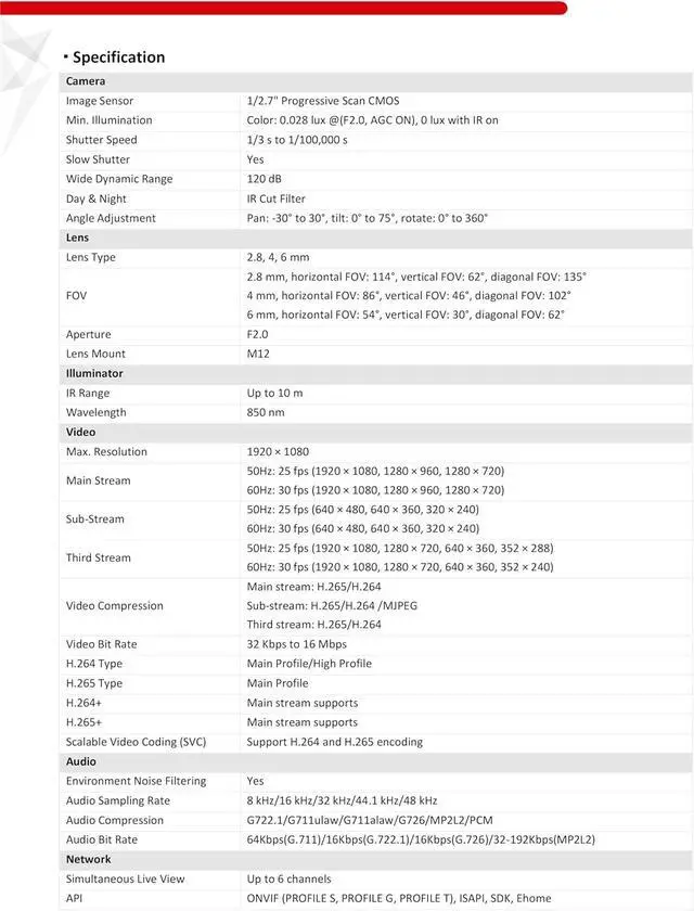 Alt view image 2 of 4 - Real HD DS-2CD2523G0-IS, 1080P 2MP 4MM Lens MINI POE IP Compact Dome Camera, H.265+, WDR, Support Audio & Alarm, IP66 Standard, IK08, 10M IR Distance, Bundle with CB120 DS-1280ZJ-DM46 Conduit Base